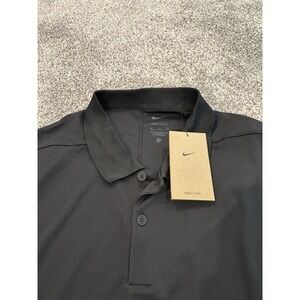 Nike Golf Dri Fit Short Sleeve Size XL Solid Black Performance Men's Polo NWT